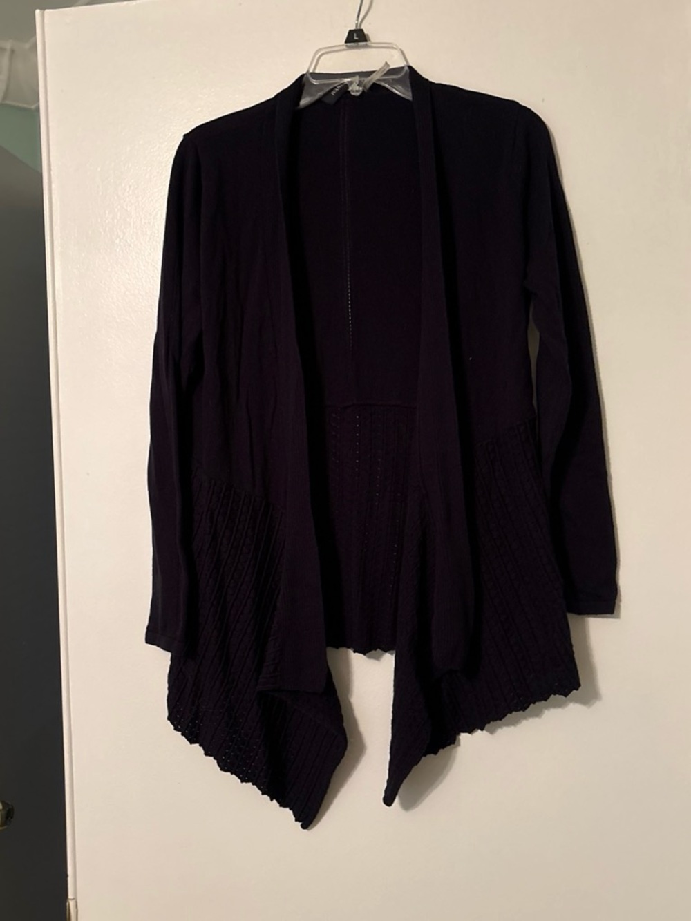 Ivanka Trump Black Open-Front Draped Cardigan